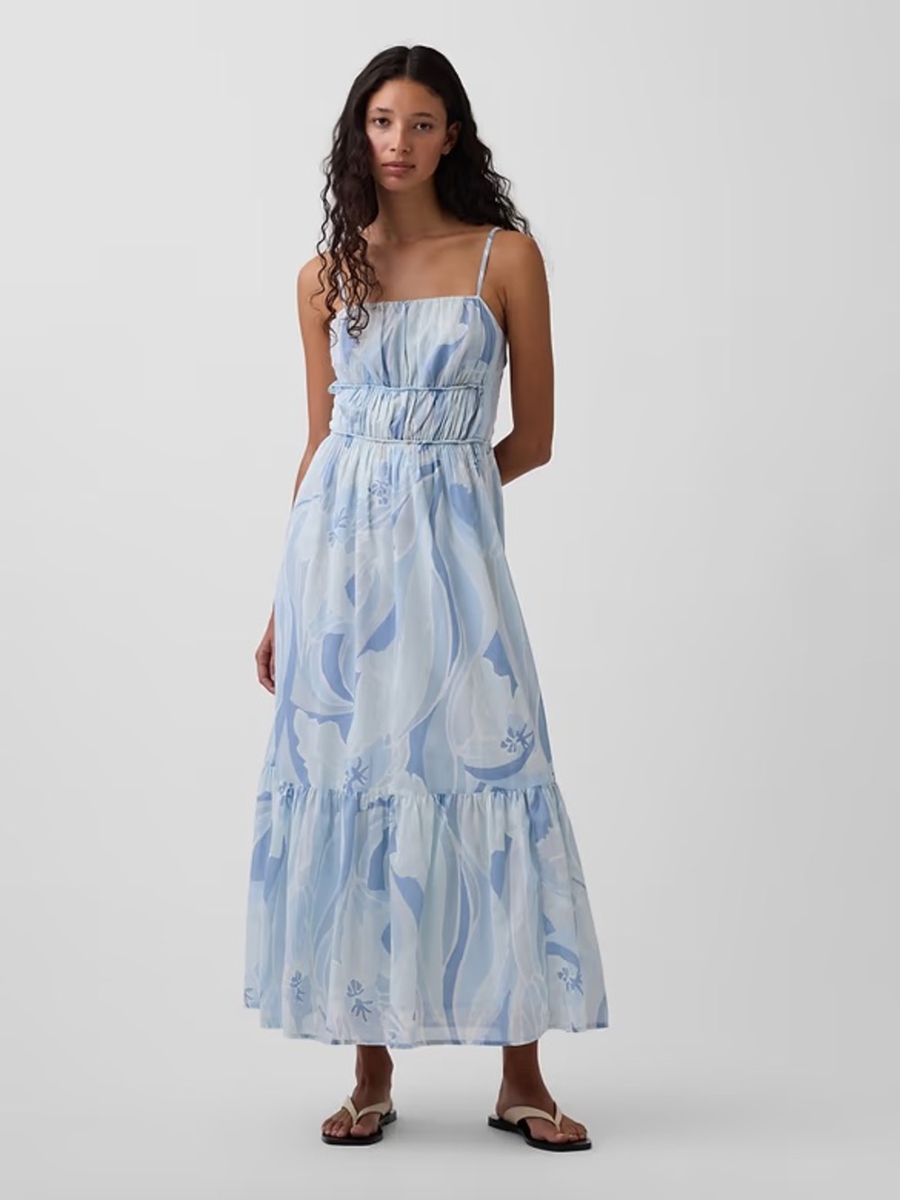 GAP Tiered Tie-Back Maxi Dress NWT